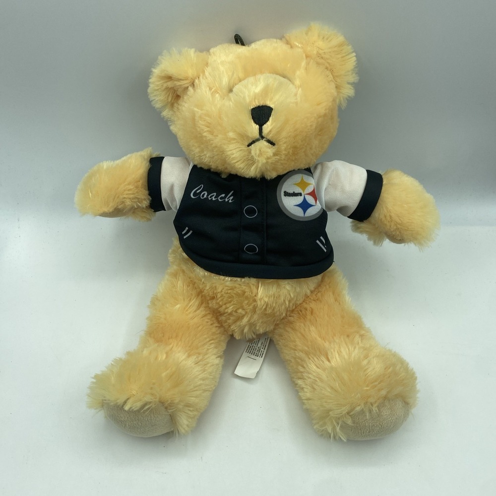 NFL Plush Teddy Bear Pittsburgh Steelers Coach Jacket Tan